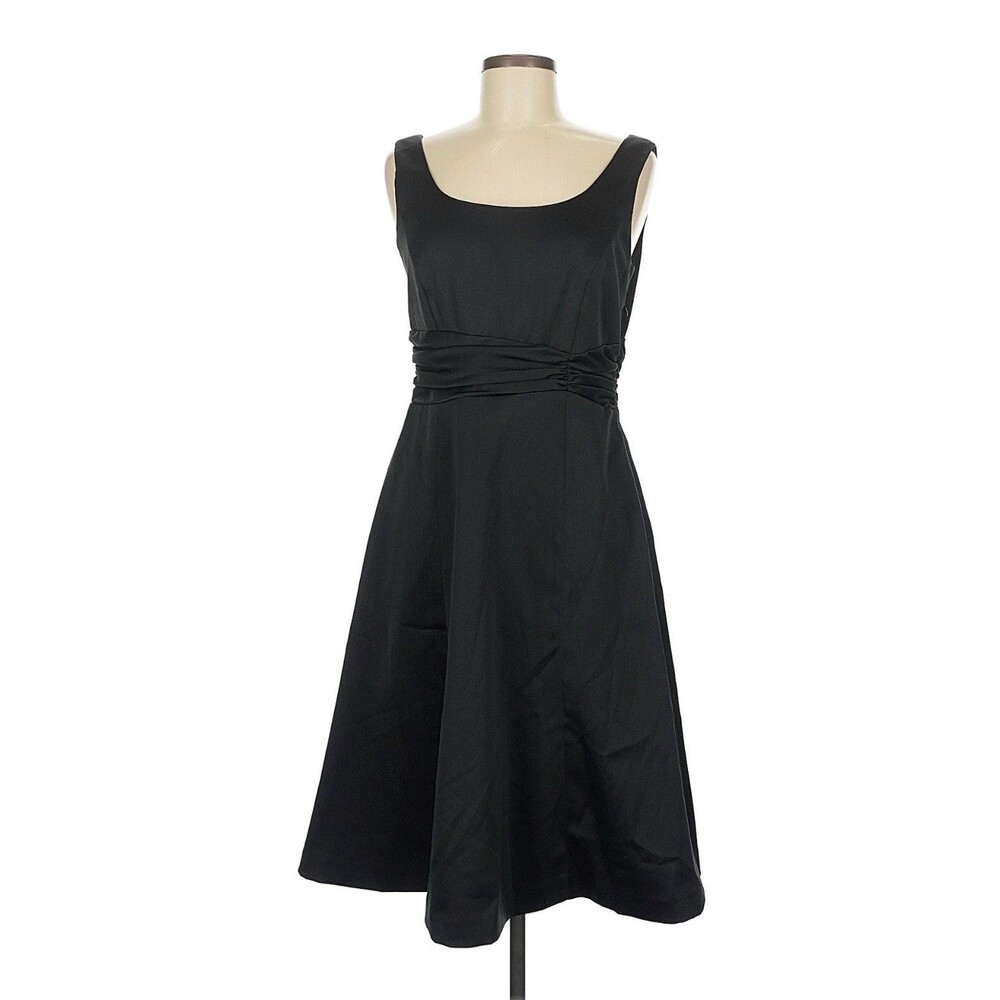 Z Studio Women’s 14 Black Satin Cocktail Dress Fit & Flare Party Holiday Cruise